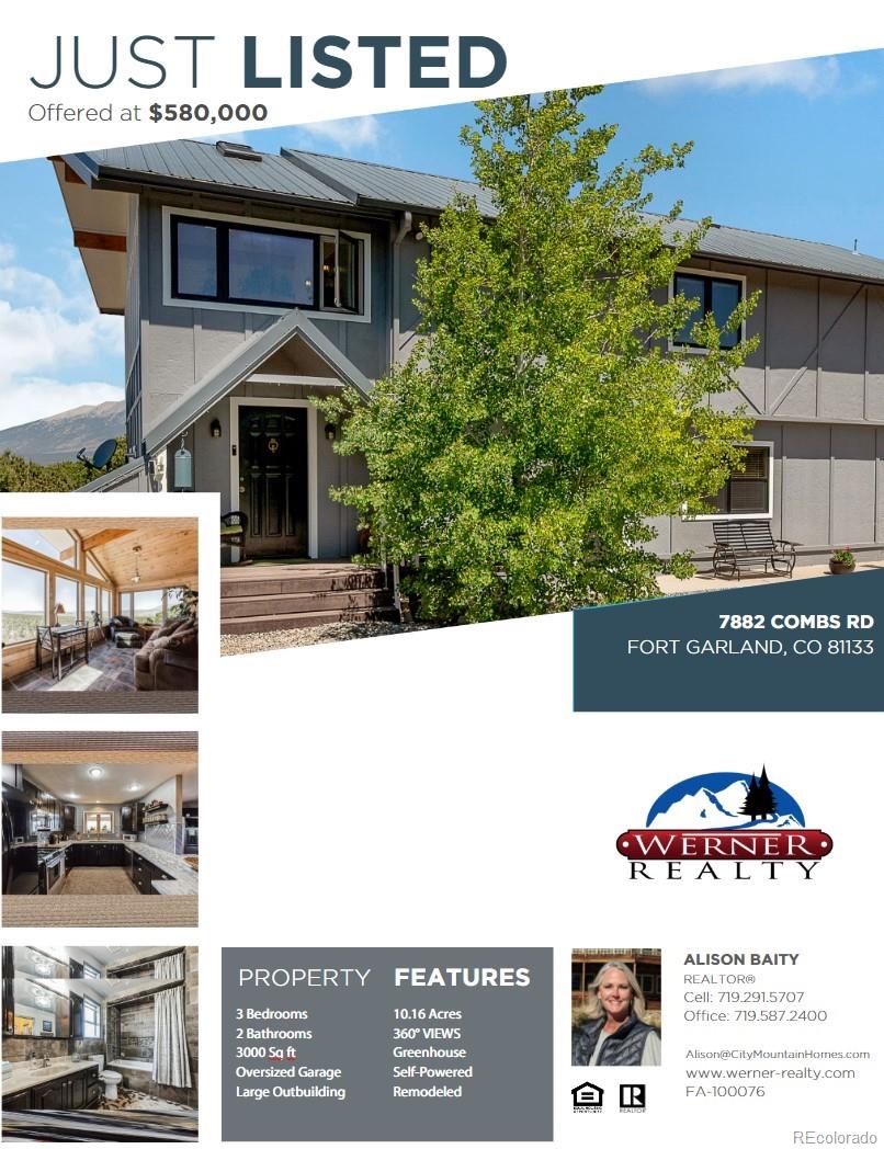 7882 combs road, Fort Garland sold home. Closed on 2026-01-29 for $390,000.