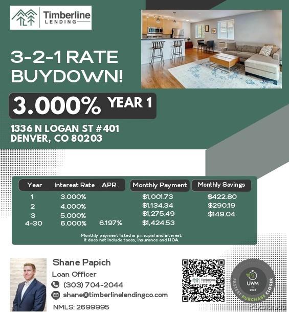 MLS Image #1 for 1336 n logan street 401,denver, Colorado