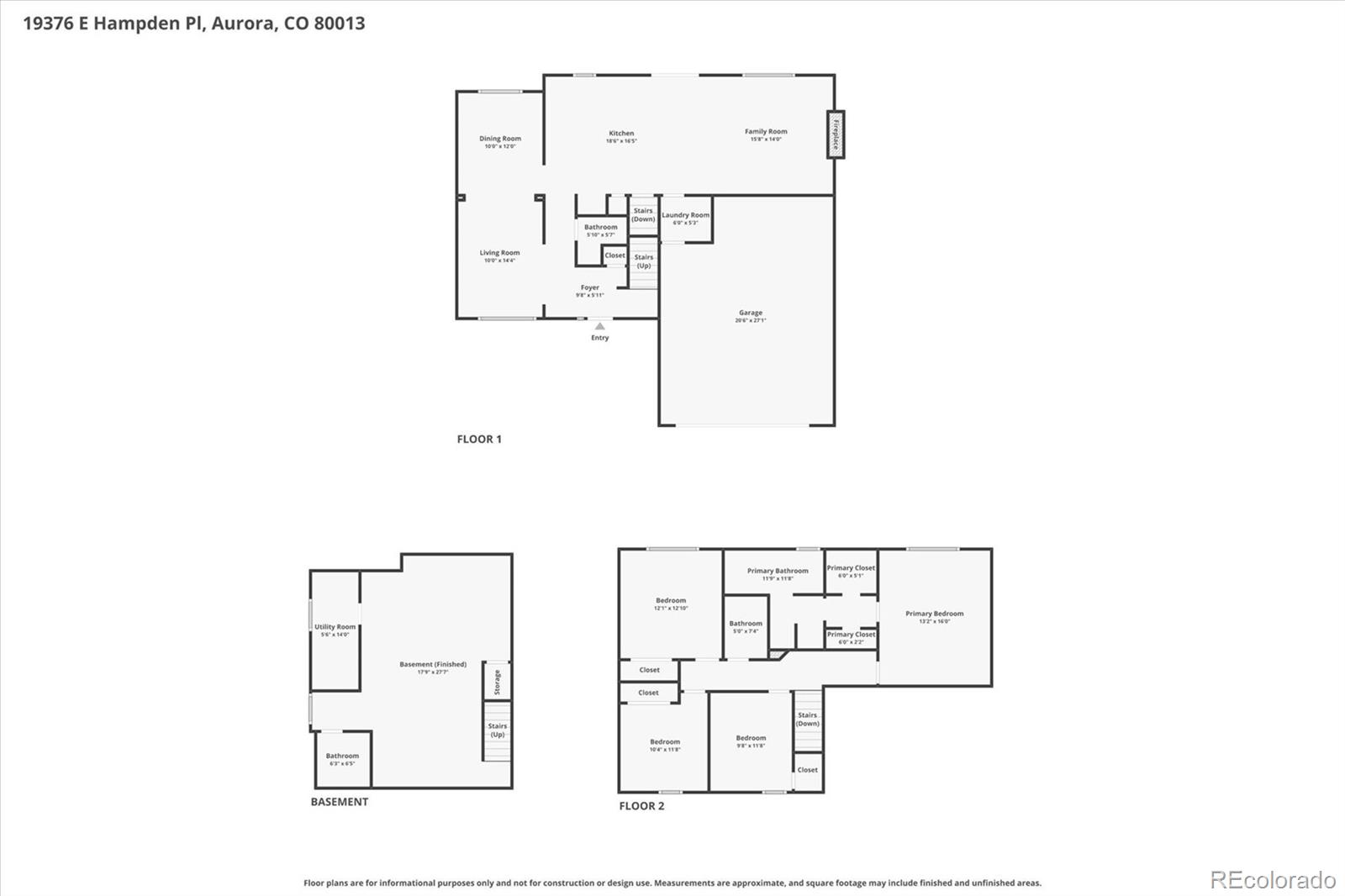 MLS Image #2 for 19376 e hampden place,aurora, Colorado