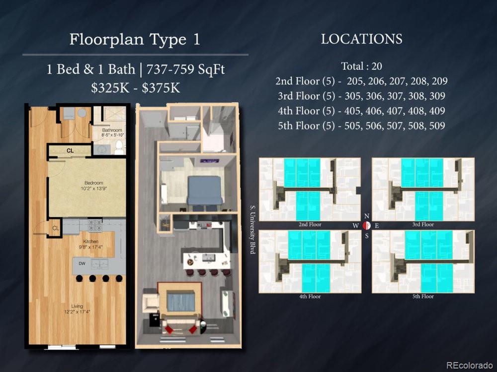 MLS Image #46 for 2374 s university boulevard 307,denver, Colorado